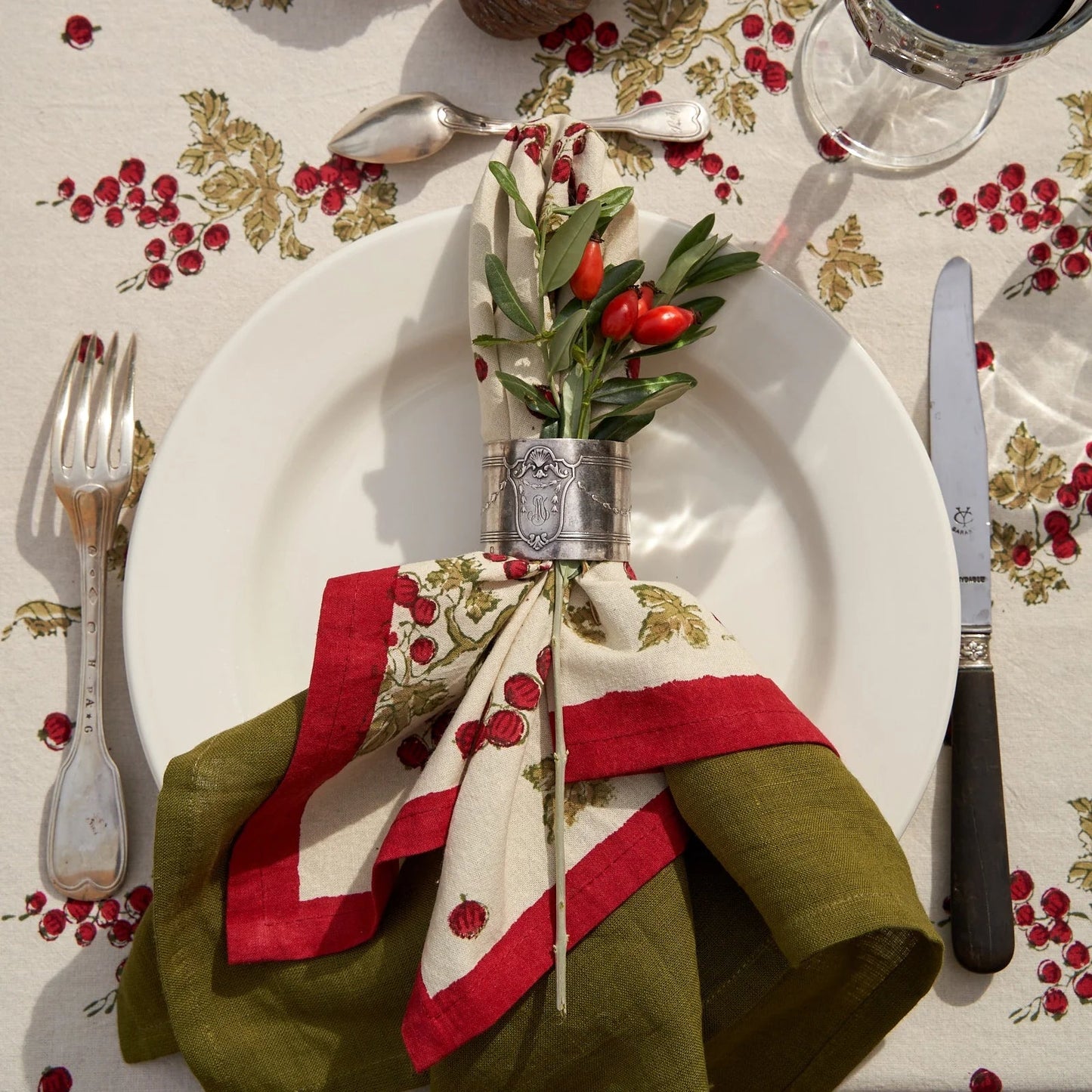 Gooseberry Red and Green Napkins - Set of 6 - Hosted by Kelly Gaudreau