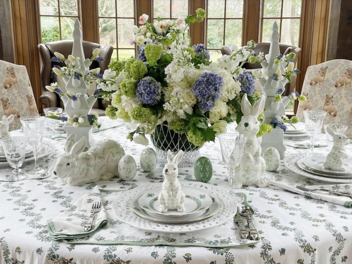 Green & White Floral Porcelain Bunny - Hosted by Kelly Gaudreau