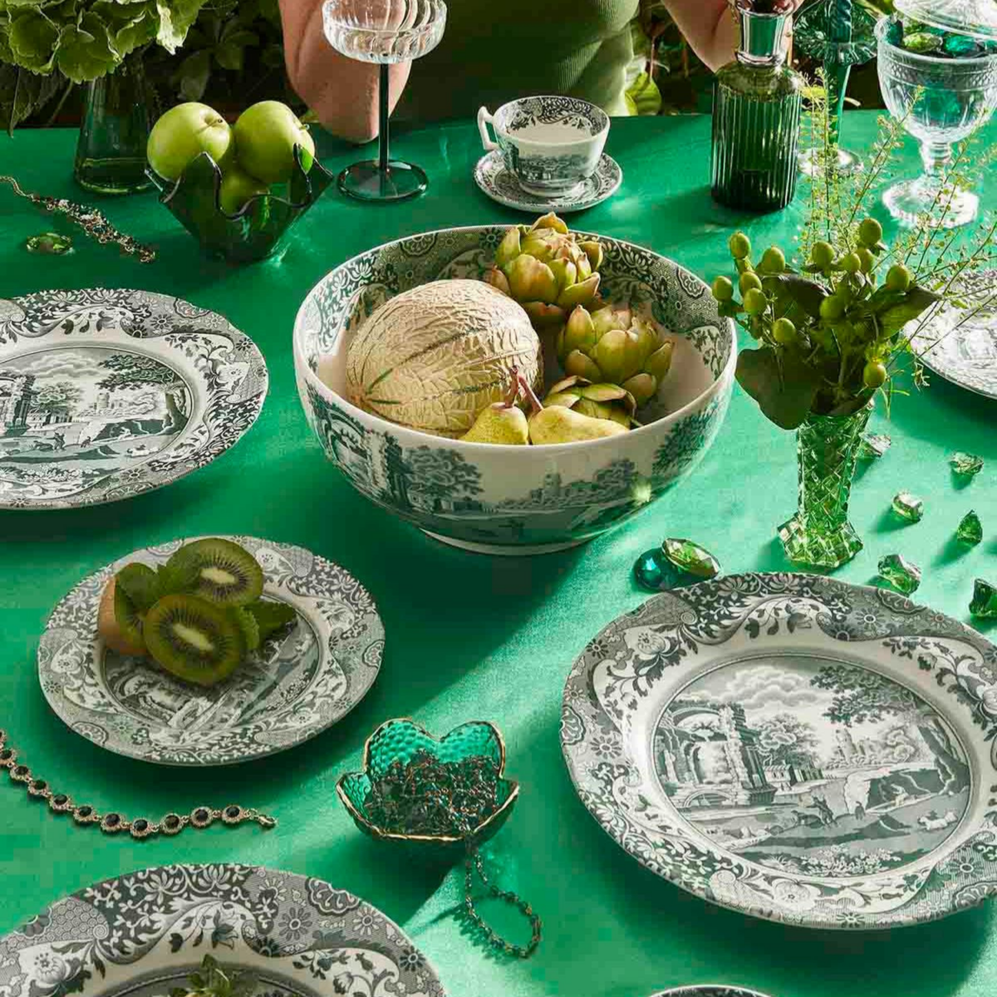 Heritage Green Italian Cereal Bowls - Set of 4 - Hosted by Kelly Gaudreau