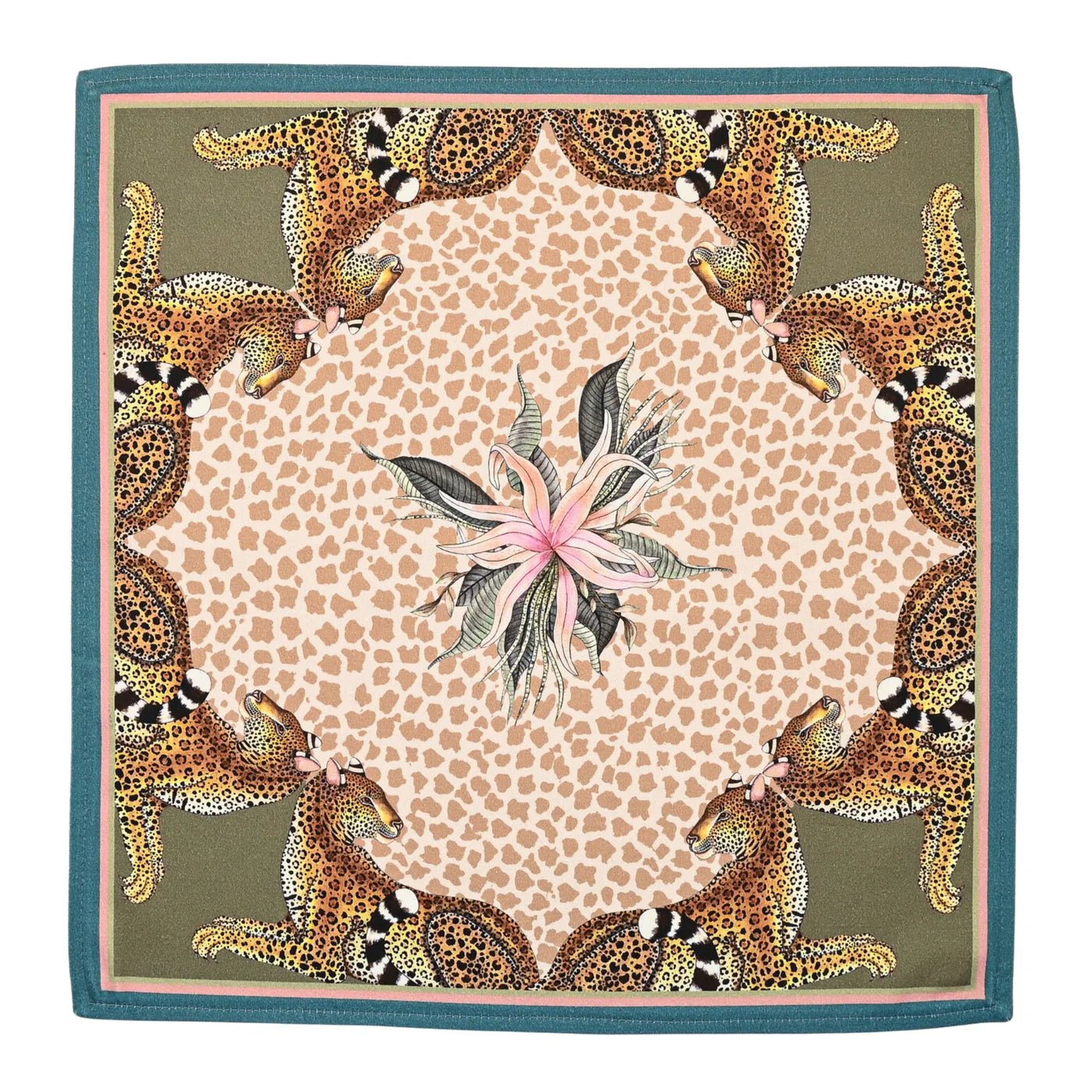 Leopard Lily Napkins in Stone - Set of 2 - Hosted by Kelly Gaudreau