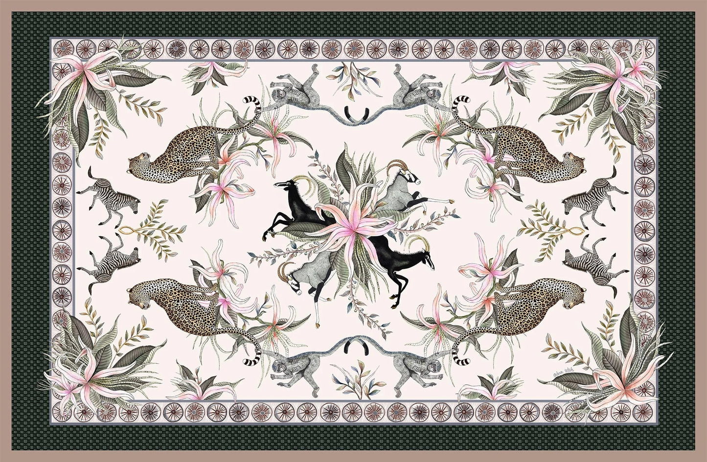 Leopard Lily Tablecloth in Safari Stone - Hosted by Kelly Gaudreau