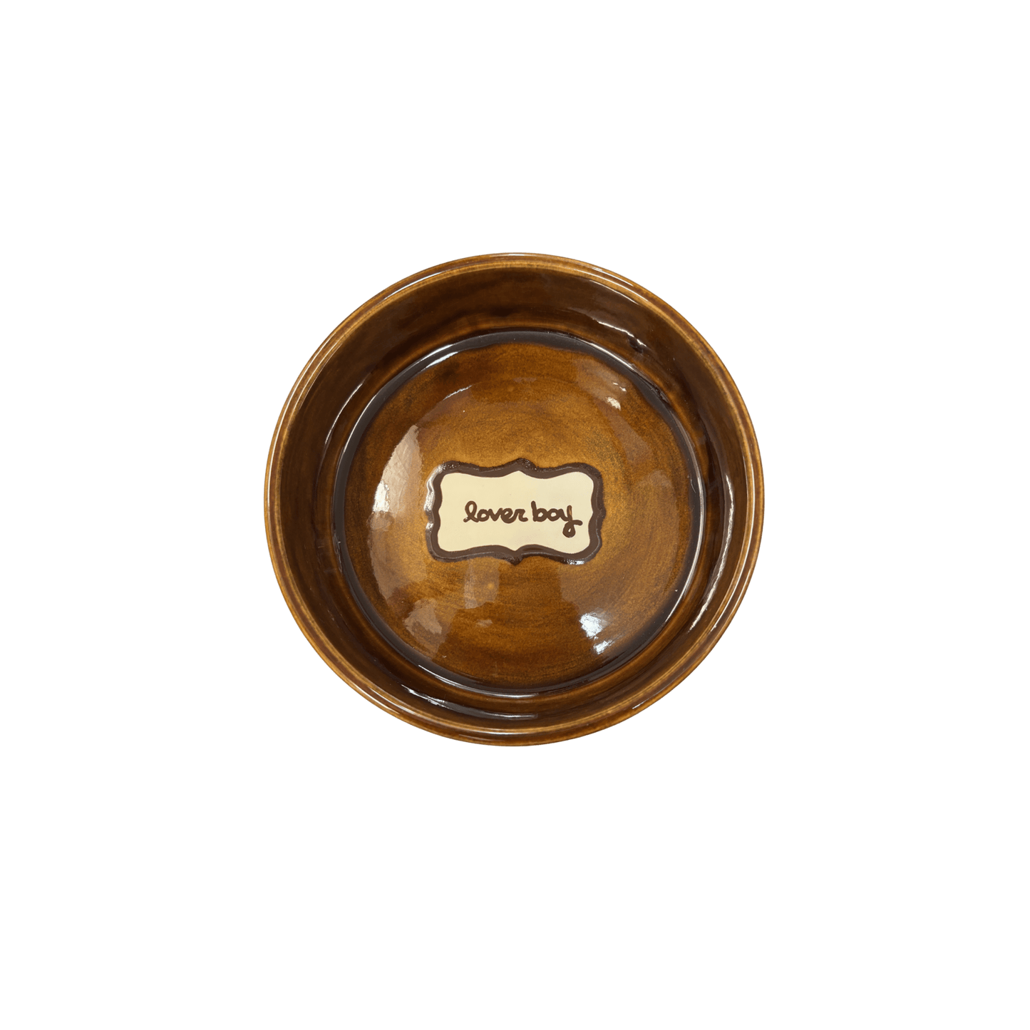 “Lover Boy” Dog Bowl - Brown - Hosted by Kelly Gaudreau