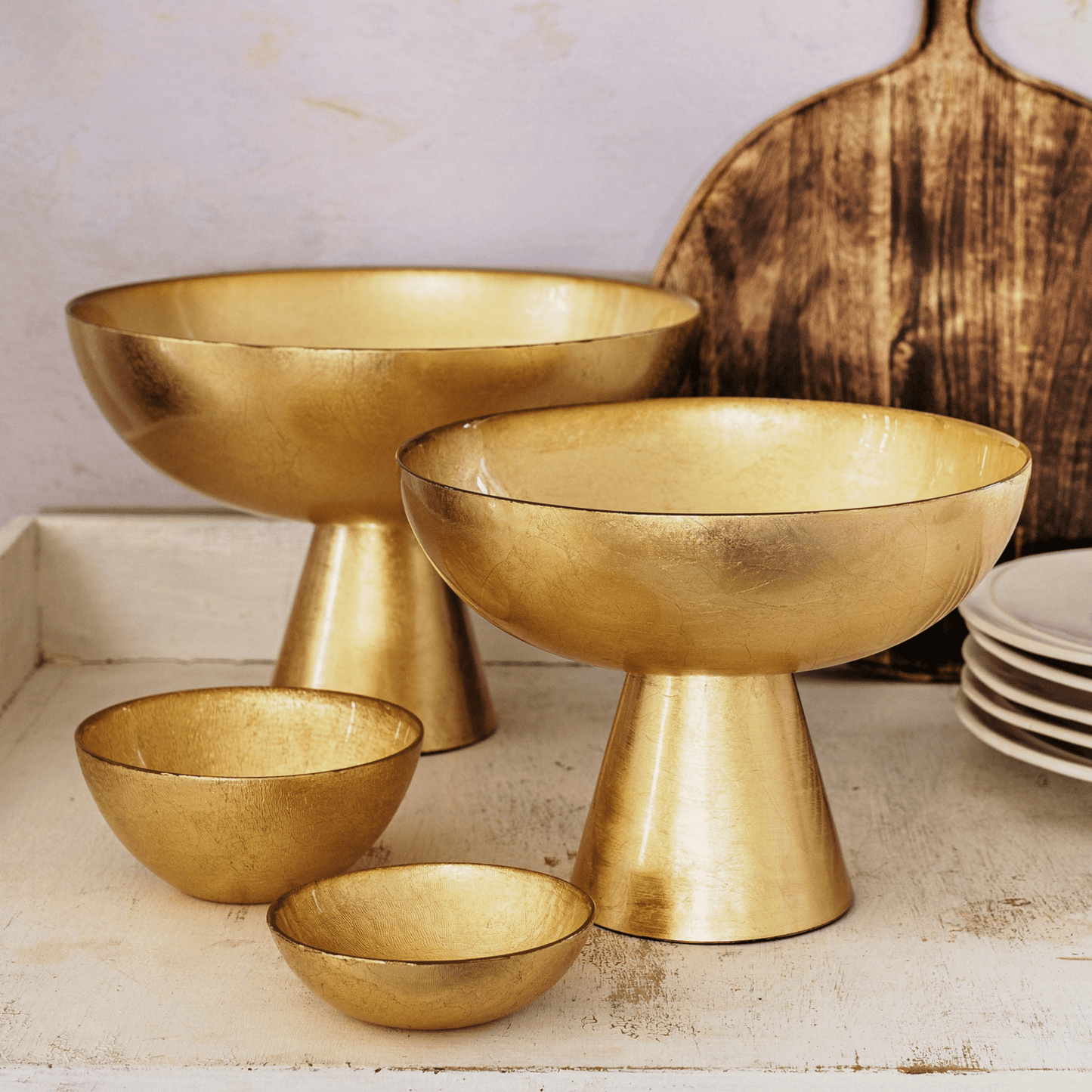 Moon Glass Medium Pedestal Bowl - Hosted by Kelly Gaudreau