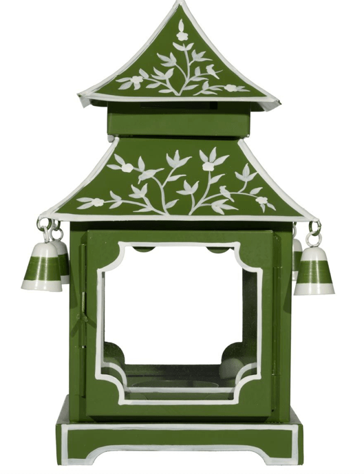 Moss Green & White Vine Pagoda Lantern - Hosted by Kelly Gaudreau
