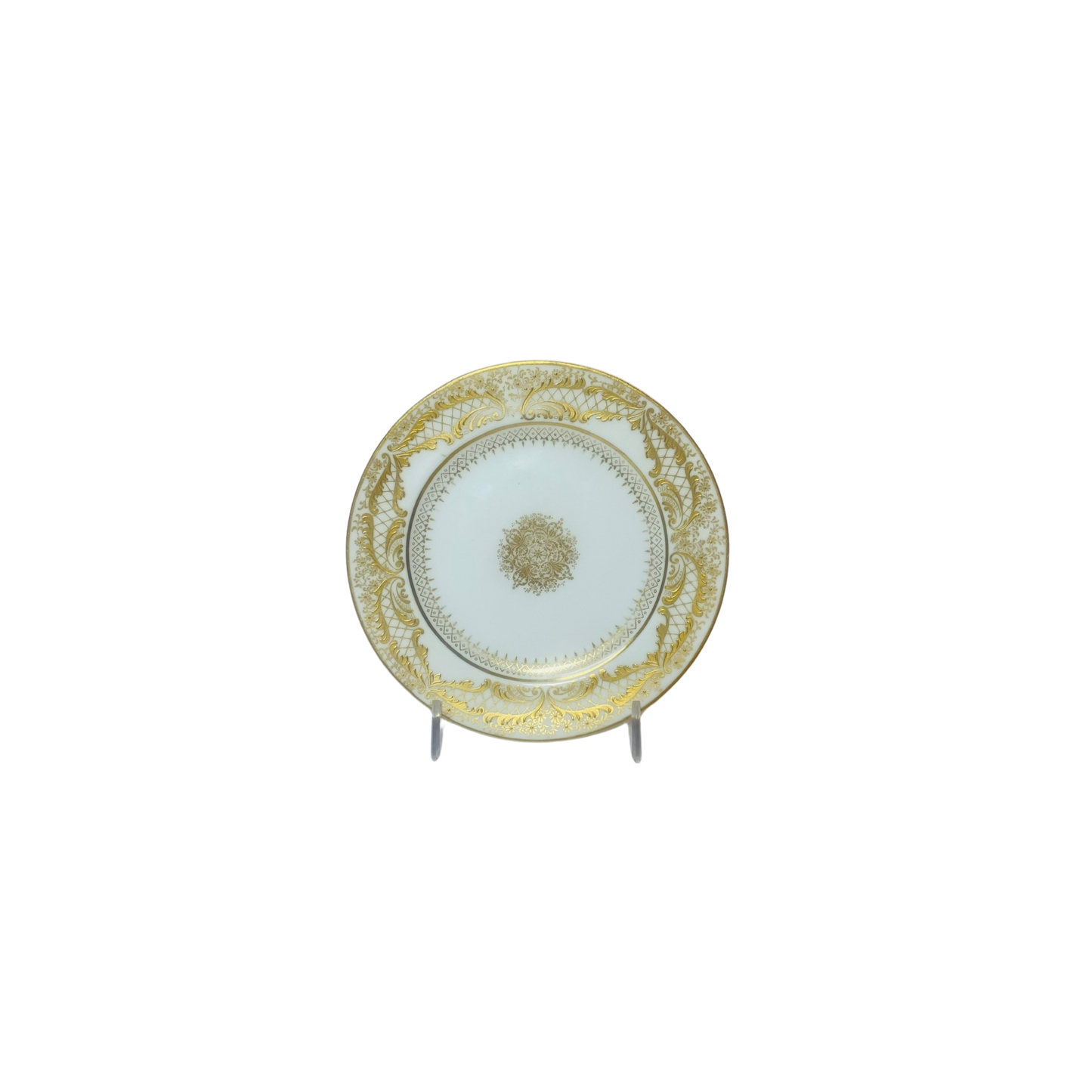 Antique Royal Doulton White & Gold Medallion Side Plates Set of 14