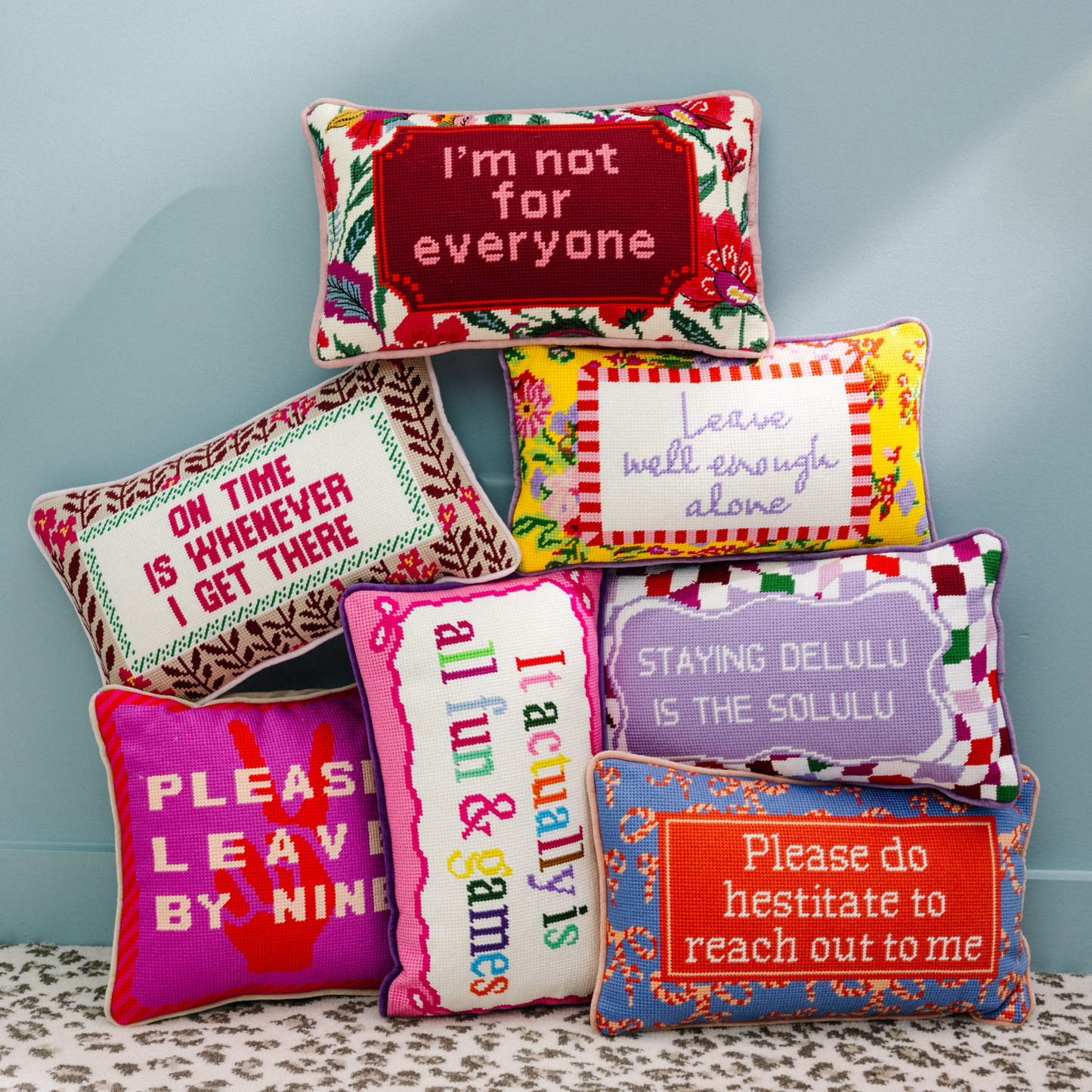 On Time Needlepoint Pillow - Hosted by Kelly Gaudreau