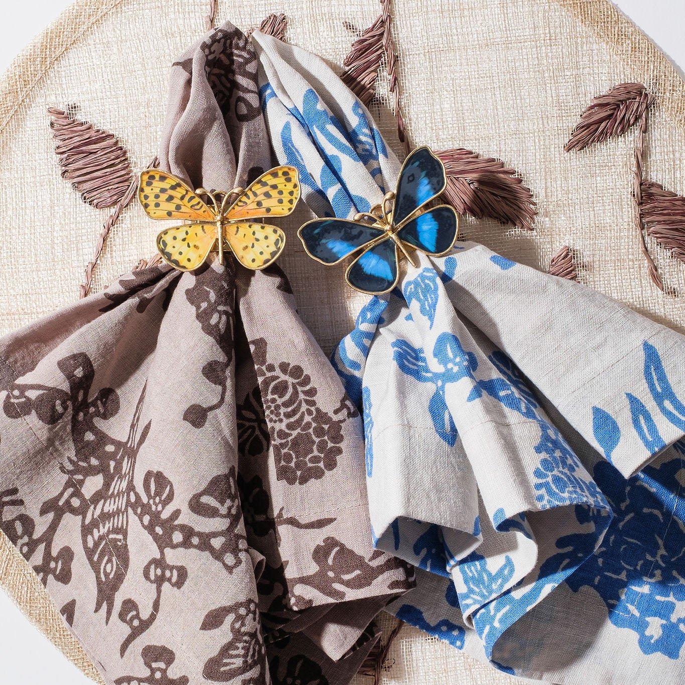 Painterly Butterfly Napkin Rings in Blue Set of 4 - Hosted by Kelly Gaudreau
