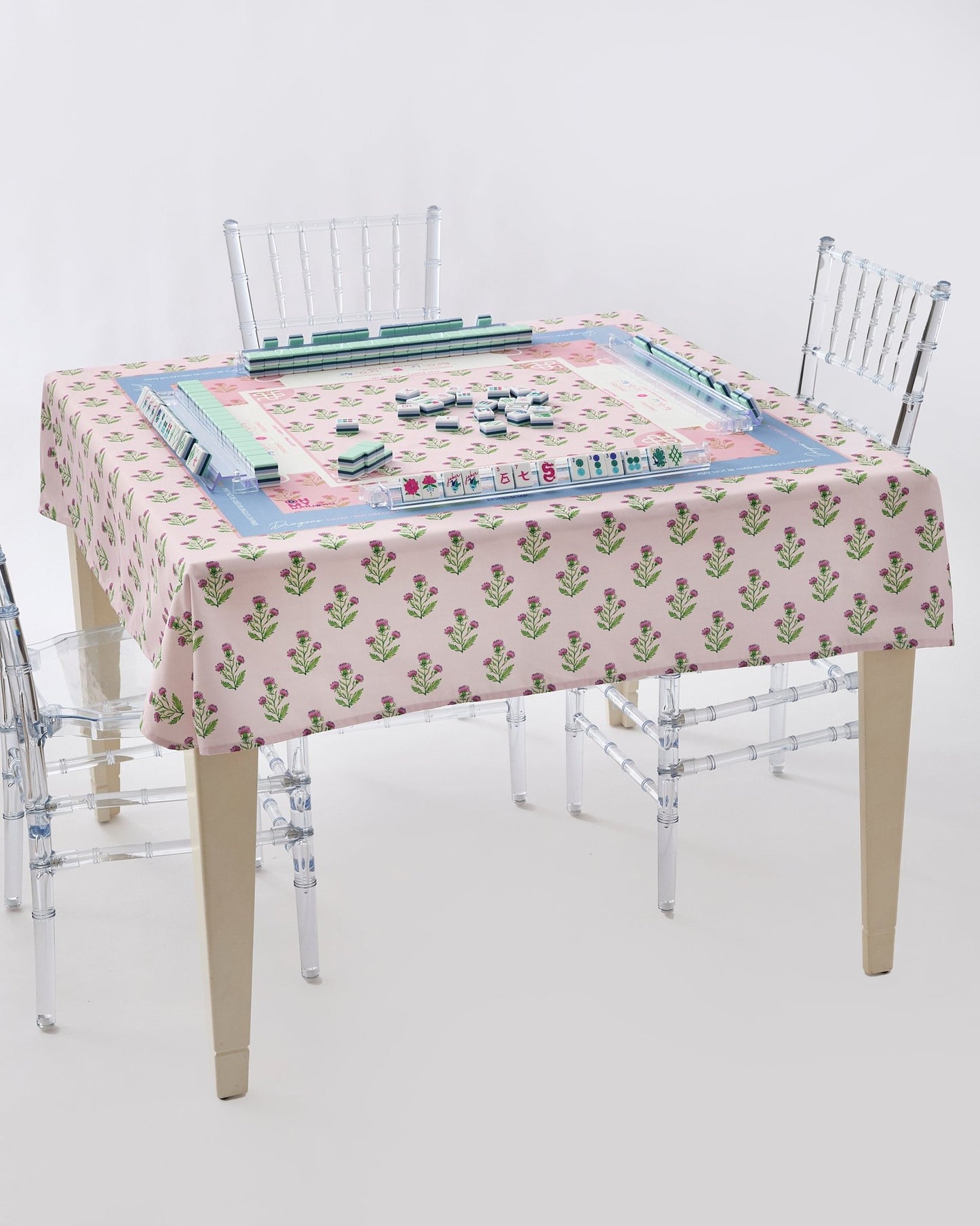 Purple Thistle Instructional Mahjong Tablecloth - Hosted by Kelly Gaudreau