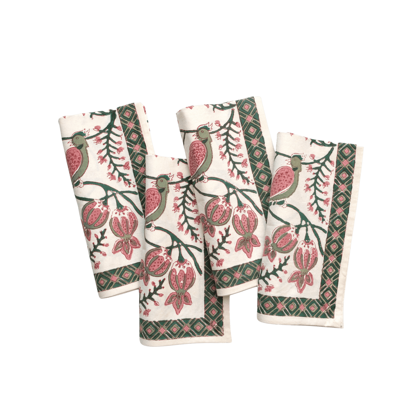 Rose Peacock & Poms Napkins - Set of 4 - Hosted by Kelly Gaudreau