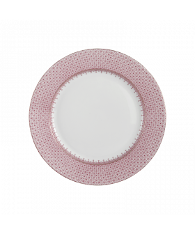 Elegant Pink Lace Dessert Plate with 22k Gold Trim