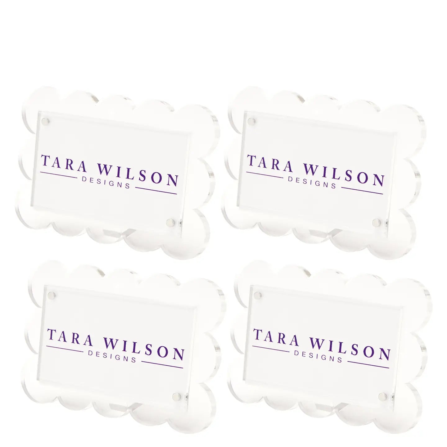 Rectangular Scallop Place Card Holder