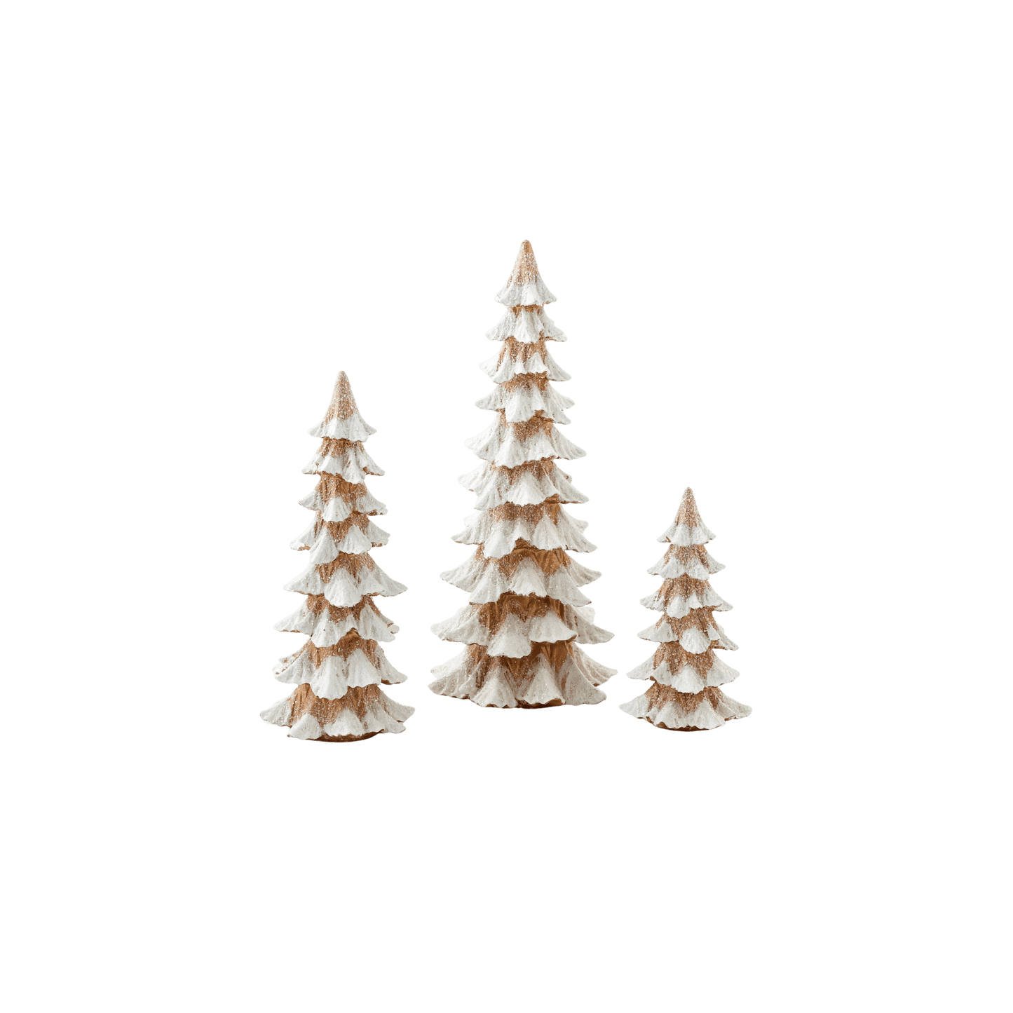 Small Snowy Brown Trees - Set of 3 - Hosted by Kelly Gaudreau