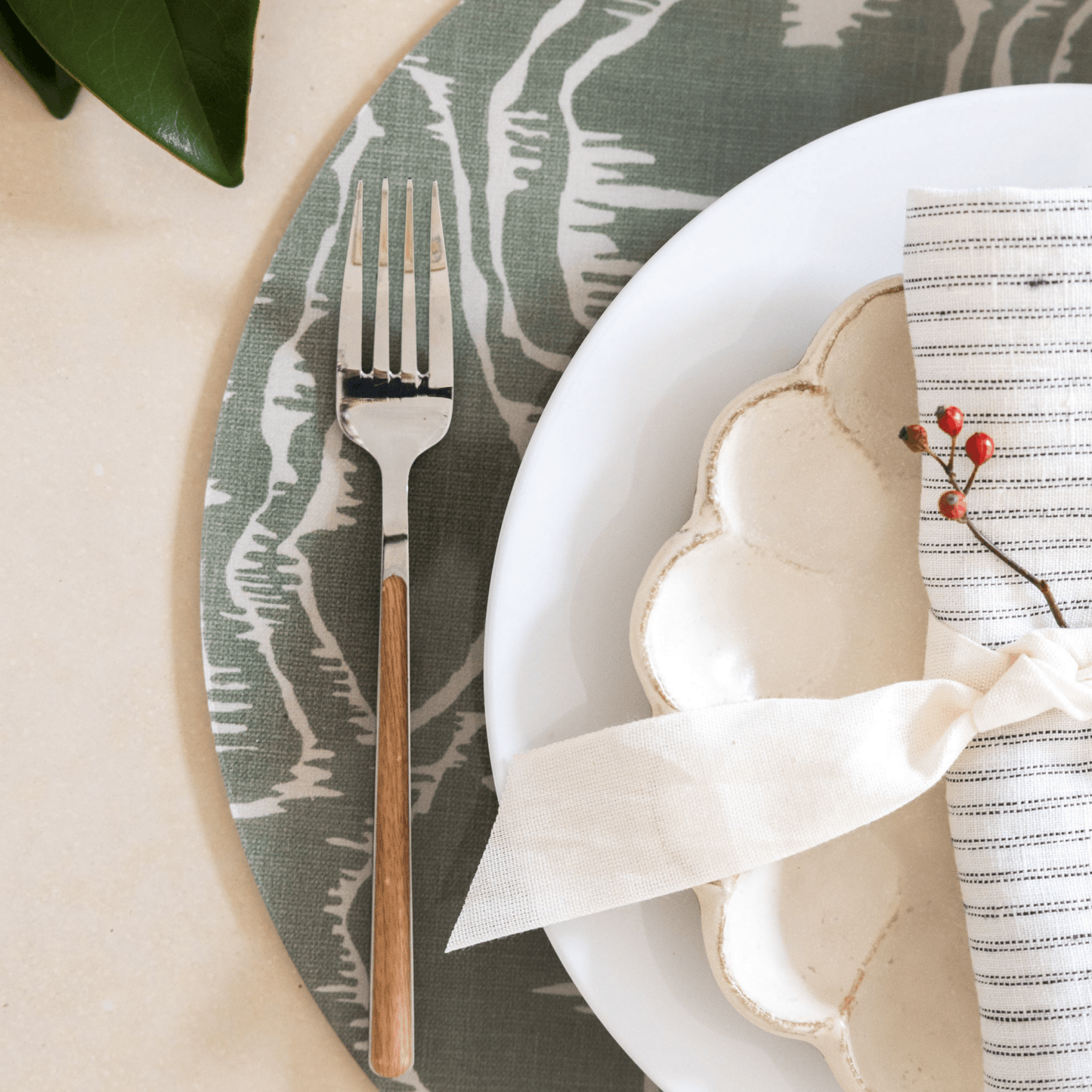 Tilda Moiré Moss Placemat - Set of 4 - Hosted by Kelly Gaudreau