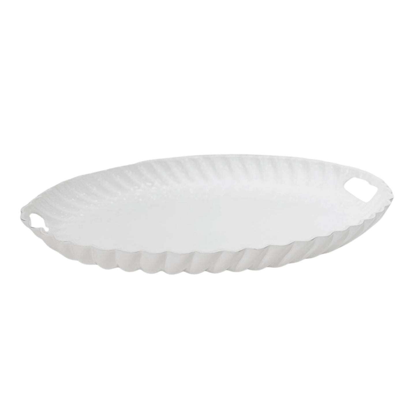 Vida Vienna Oval Tray with Handles - White - Hosted by Kelly Gaudreau