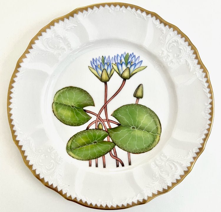 Waterlily Salad Plate with Border Design - Hosted by Kelly Gaudreau