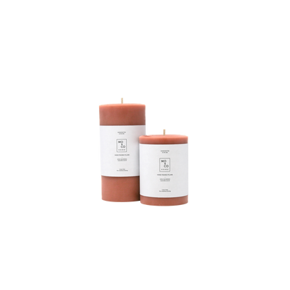 100% Beeswax Pillar Candles - Terra Cotta