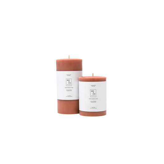 100% Beeswax Pillar Candles - Terra Cotta