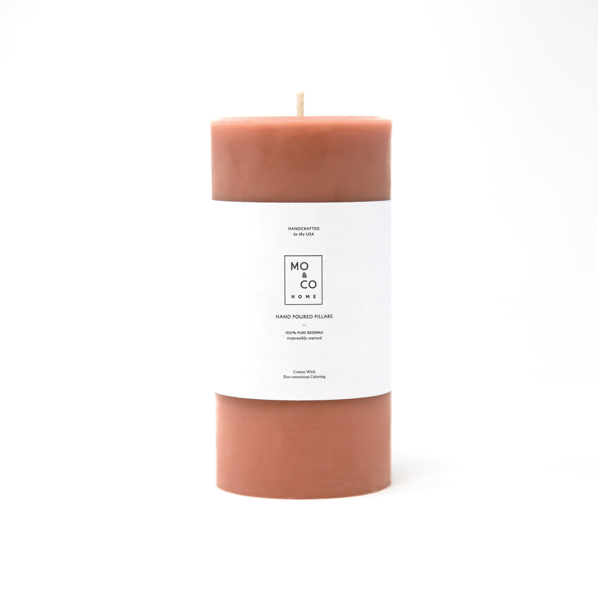 100% Beeswax Pillar Candles - Terra Cotta