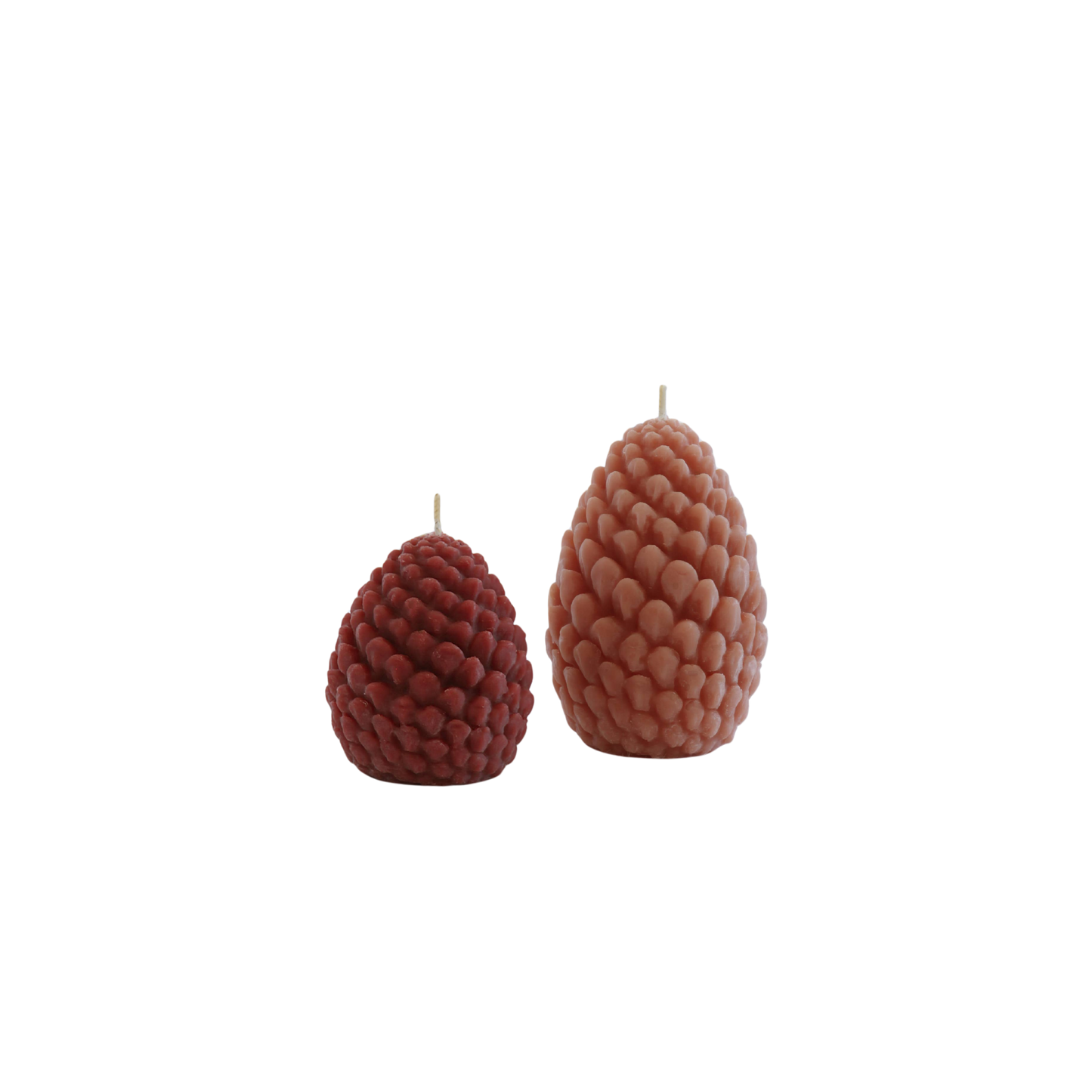 100% Beeswax Sculpted Pine Cone Candles - Terra Cotta