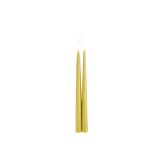 12” taper candles in Citrine