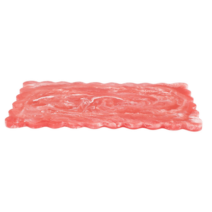 14" Scallop Rectangular Resin Cheese Charcuterie Board - Hosted by Kelly Gaudreau