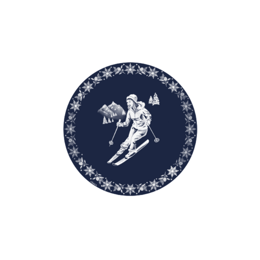 Navy Skier Jasperware Paper Dessert Plate - Pack of 8
