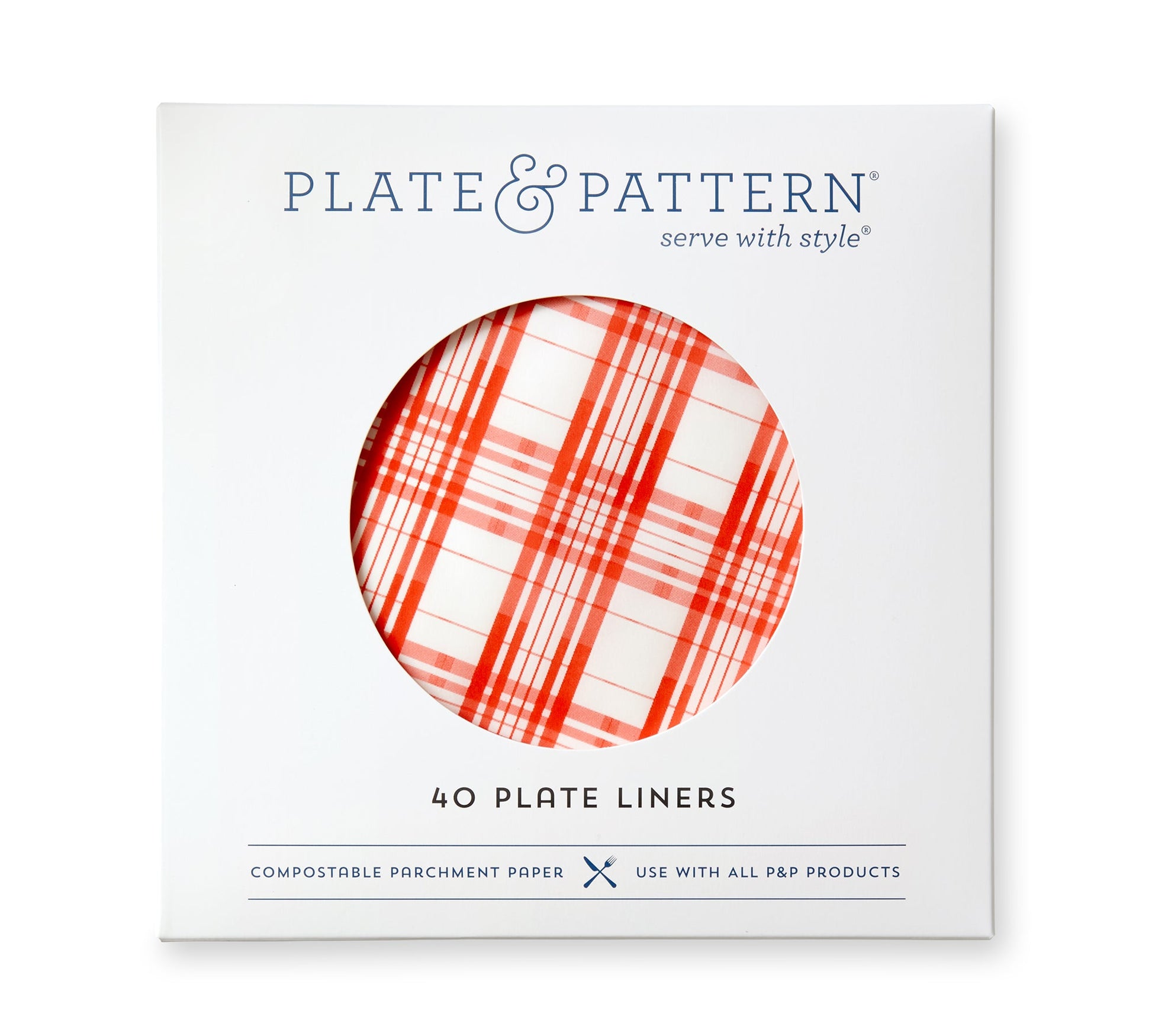 "Red Plaid" preformed plate liners