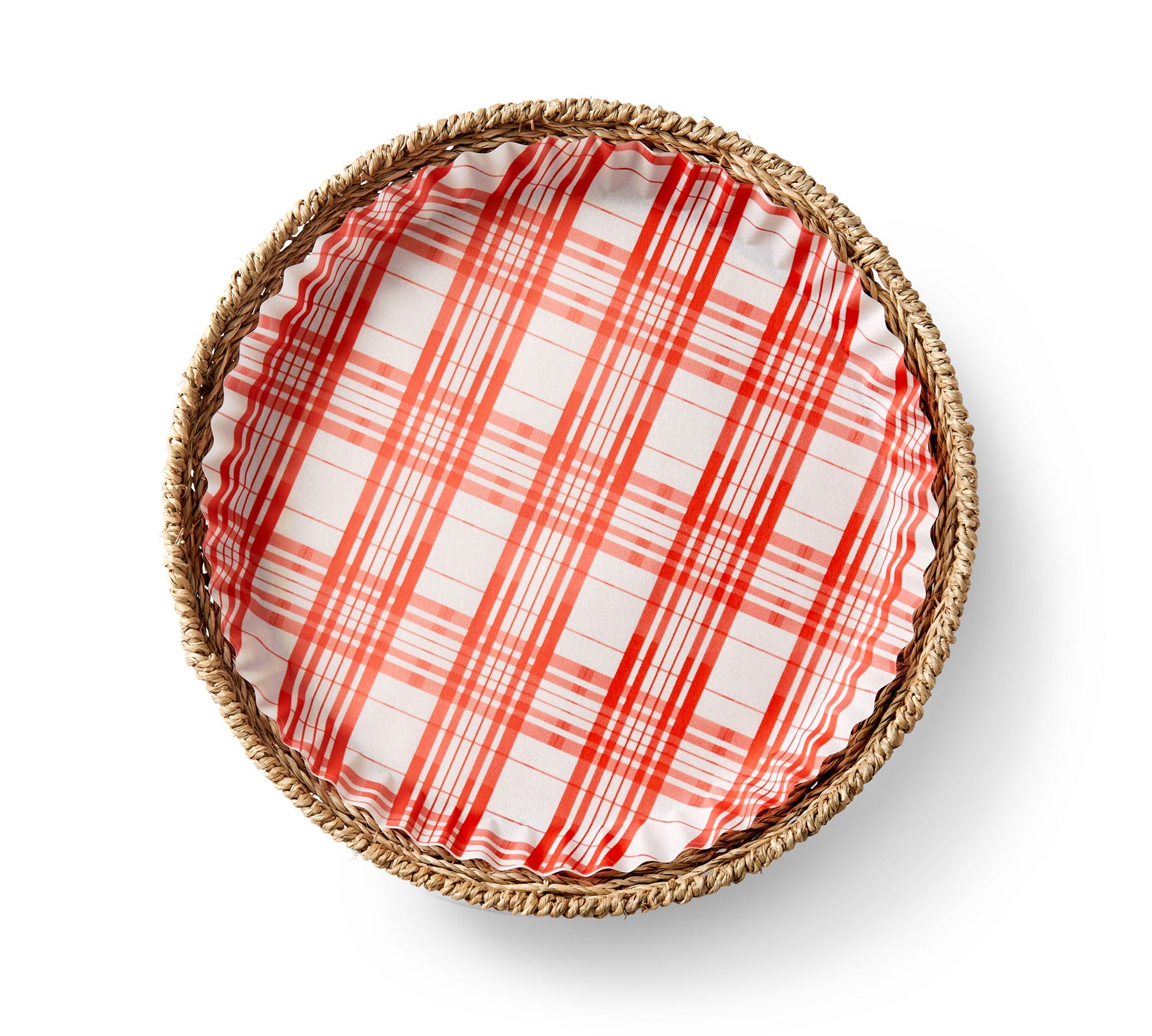 "Red Plaid" preformed plate liners