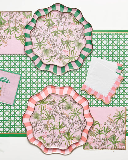 Palm Beach - Pink & Green Large Paper Napkins - Set of 20