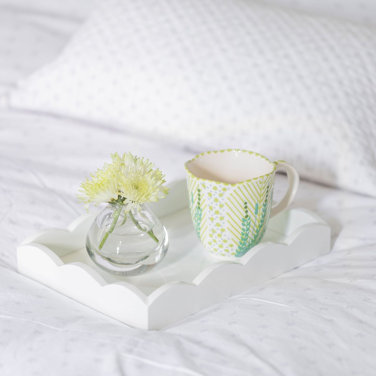Small, White Scalloped Edge Tray