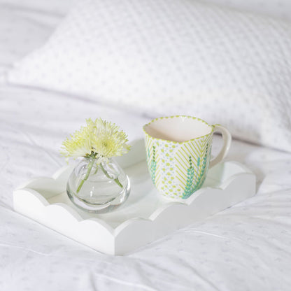 Small, White Scalloped Edge Tray