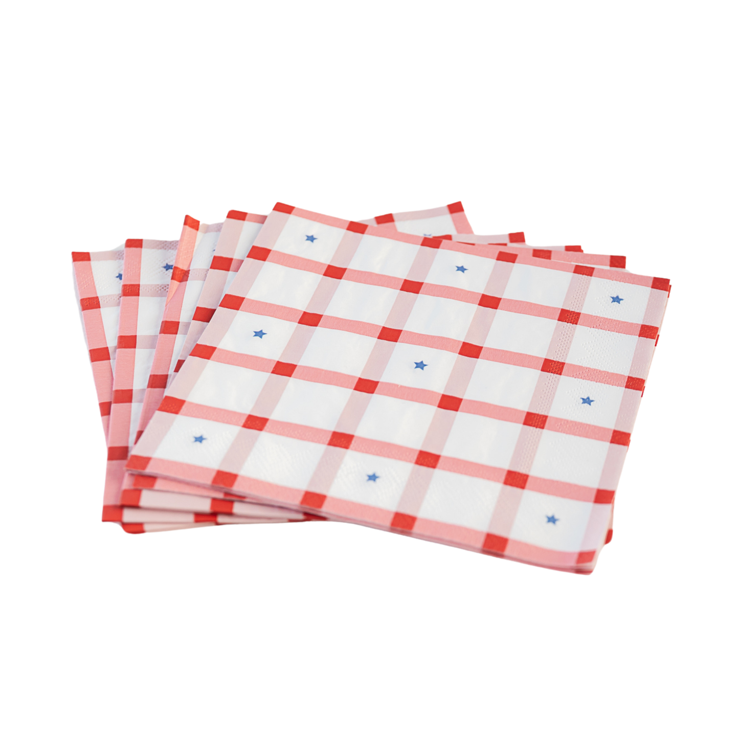 Red Gingham 4th of July Large Napkins – Set of 20