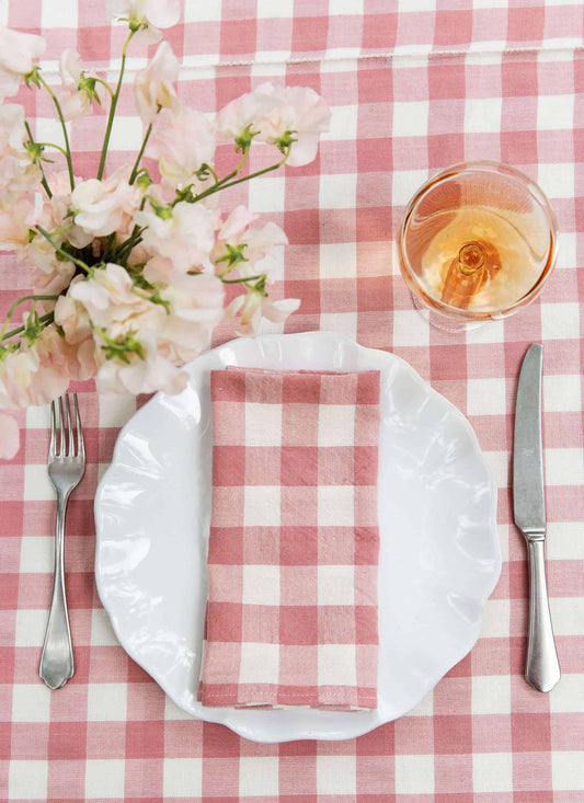 Gingham Tablecloth in Rosa