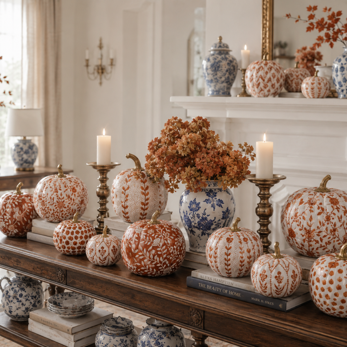 Rusty Red Meadow Sprig Pumpkin