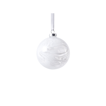 Watercolor Glass Ball Ornament - White