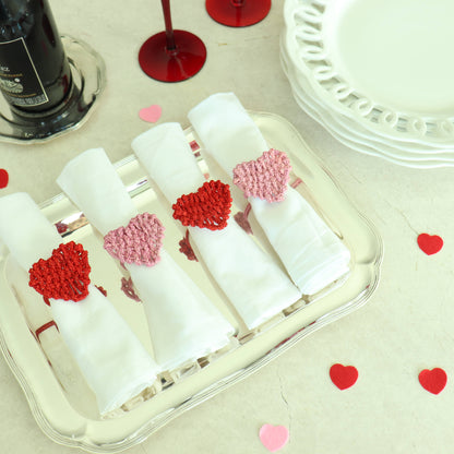 Heart Woven Napkin Ring: Soft Pink