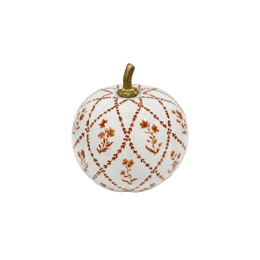 Rusty Red Garden Trellis Pumpkin