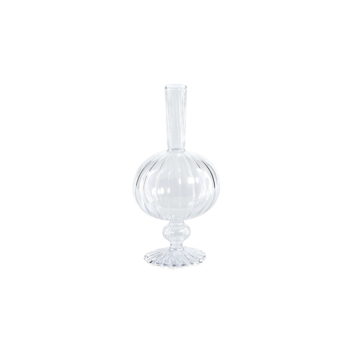 Onion Shaped Venetian Spiral Vase - Clear
