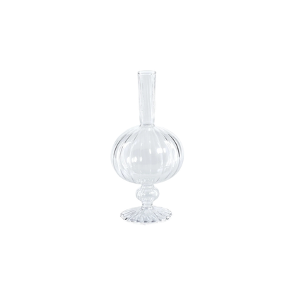 Onion Shaped Venetian Spiral Vase - Clear