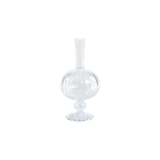 Onion Shaped Venetian Spiral Vase - Clear