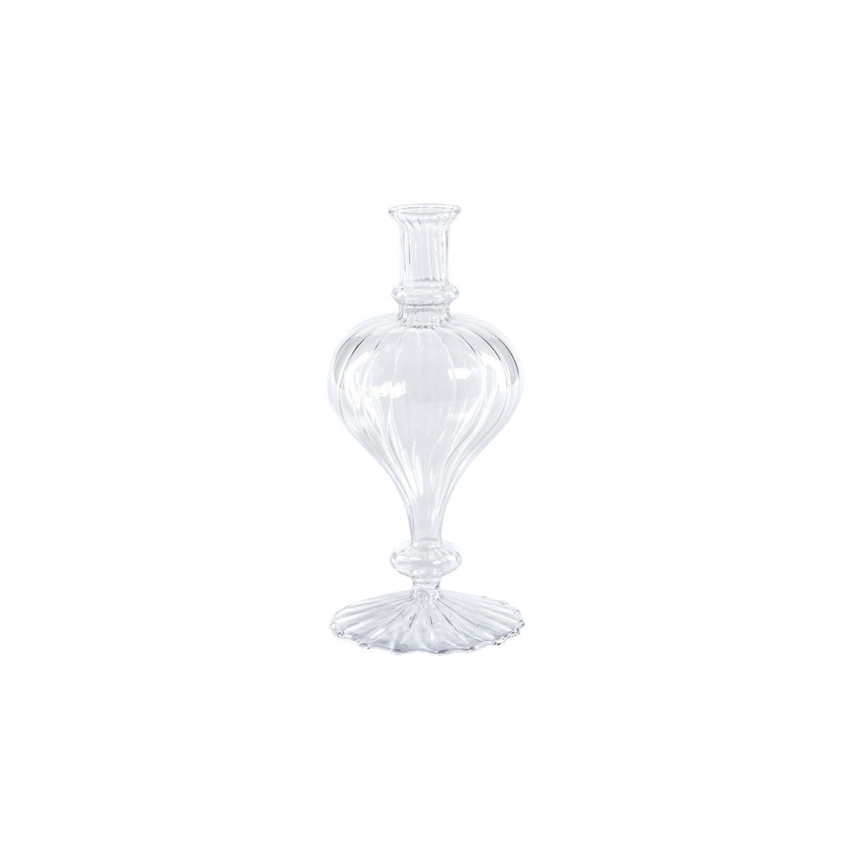 Turnip-Shaped Venetian Spiral Vase - Clear
