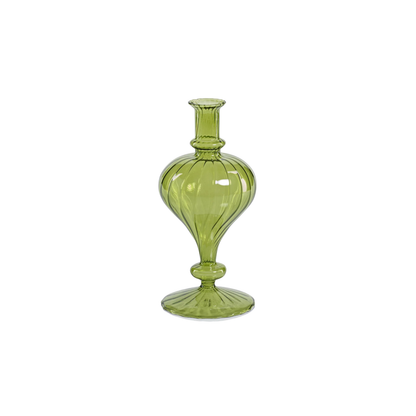 Turnip-Shaped Venetian Spiral Vase - Green
