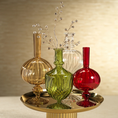 Urn Shaped Venetian Spiral Vase - Green