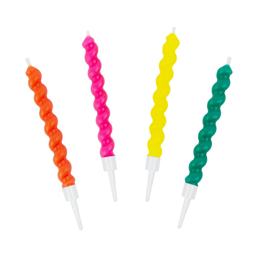 Twisted Rainbow Birthday Candles - 8 Pack