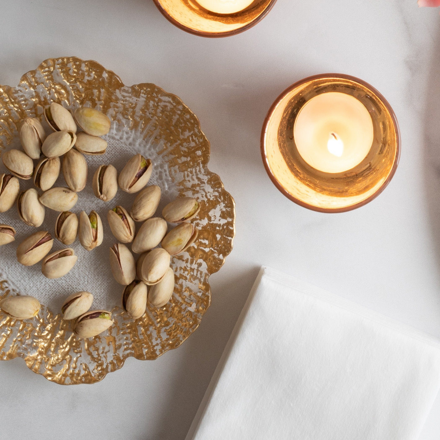 Rufolo Glass Canape Plate - Gold