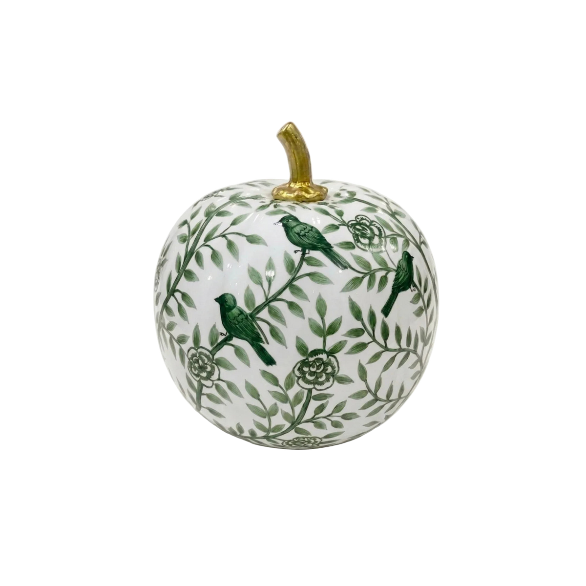 Green Bird & Vine Pumpkin