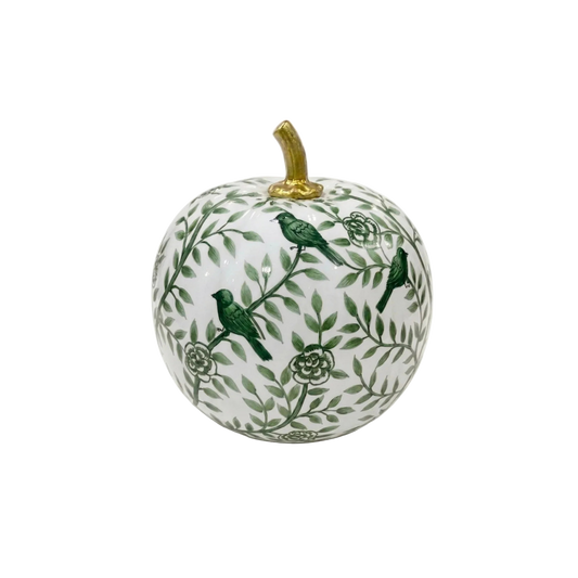 Green Bird & Vine Pumpkin