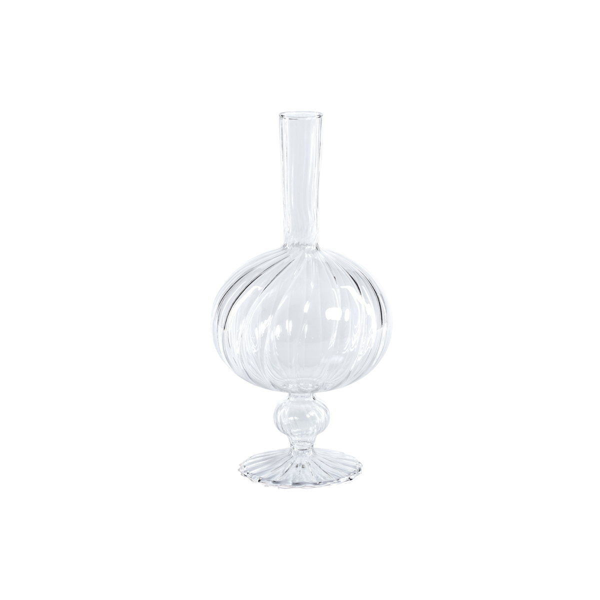 Onion Shaped Venetian Spiral Vase - Clear