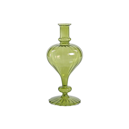Turnip-Shaped Venetian Spiral Vase - Green