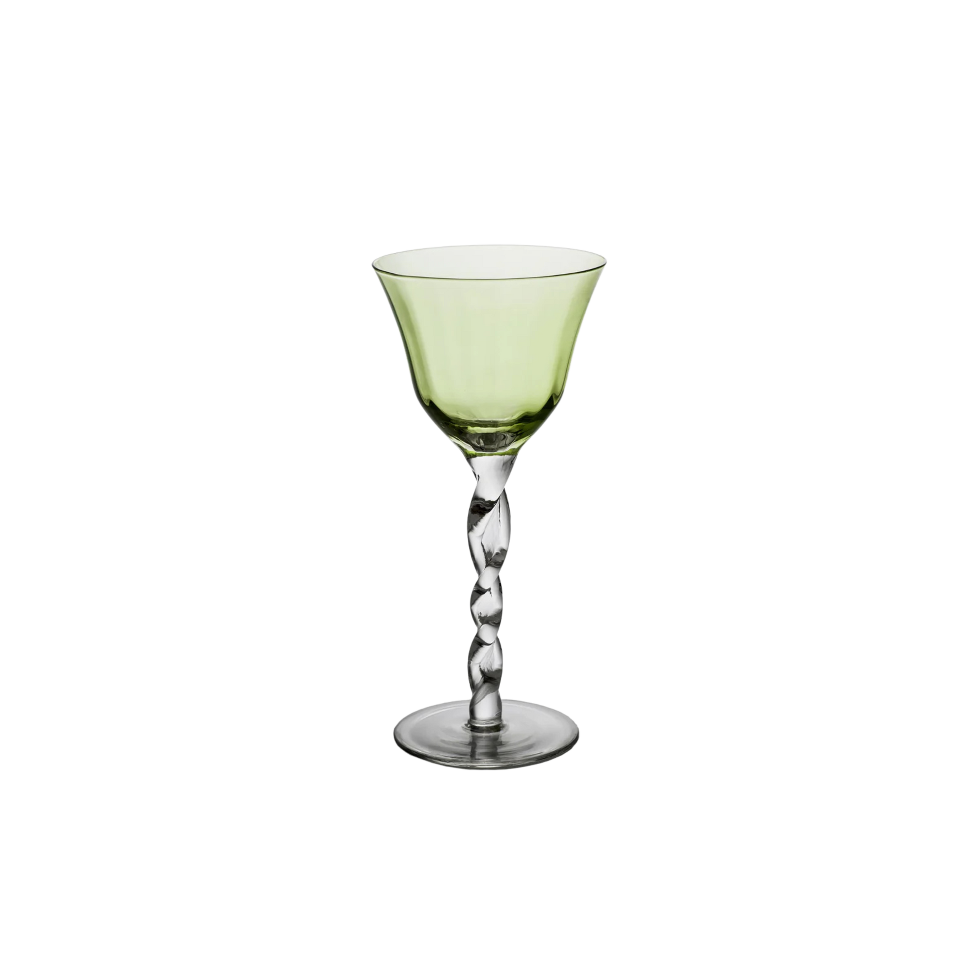 Adriana Wine Glass in Green with elegant stem, inspired by an Abigails original; perfect for adding sophistication to any table setting.